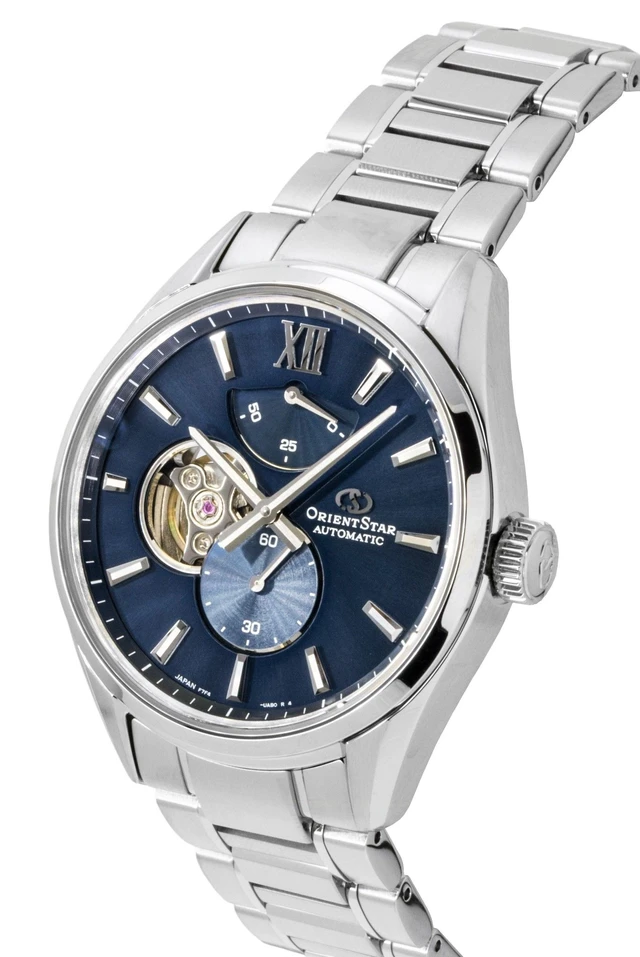 Alt view image 2 of 3 - Orient Star Contemporary M34 F7 Stainless Steel Open Heart Blue Dial Automatic RE-BY0010L Men's Watch