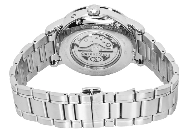 Alt view image 3 of 3 - Orient Star M45 F7 Mechanical Moon Phase Stainless Steel Navy Blue Open Heart Dial Automatic RE-BT0006L Men's Watch