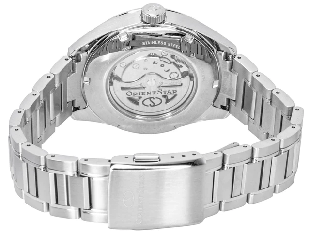 Alt view image 3 of 3 - Orient Star Contemporary M34 F7 Stainless Steel Open Heart Blue Dial Automatic RE-BY0010L Men's Watch