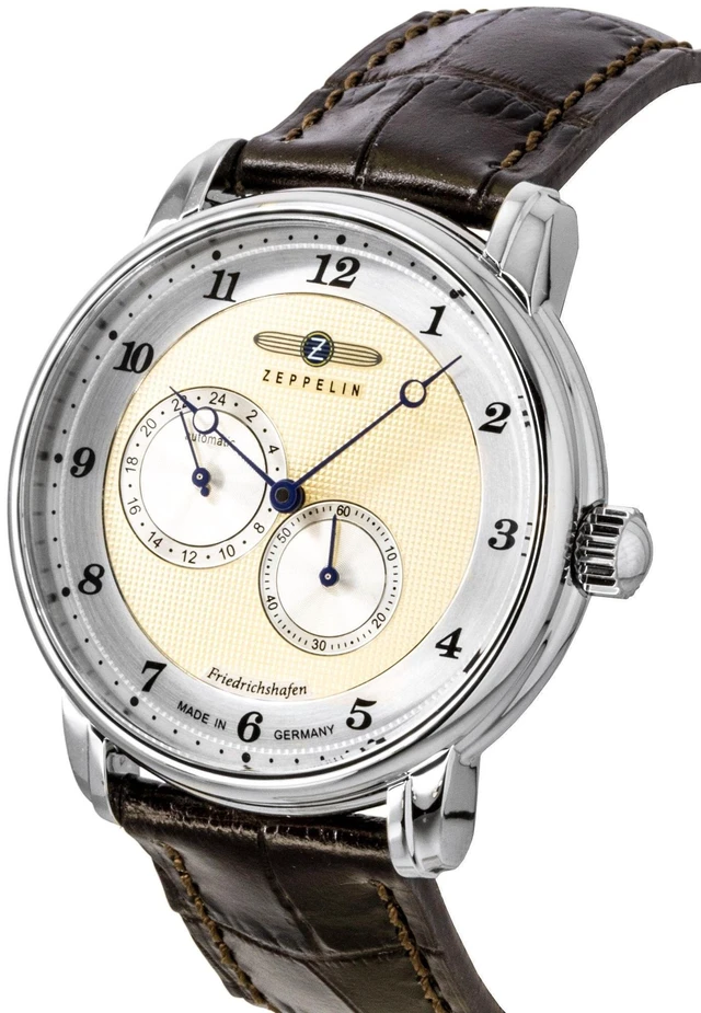 Alt view image 2 of 3 - Zeppelin Friedrichshafen Leather Strap Champagne Dial Automatic 85685 Men's Watch