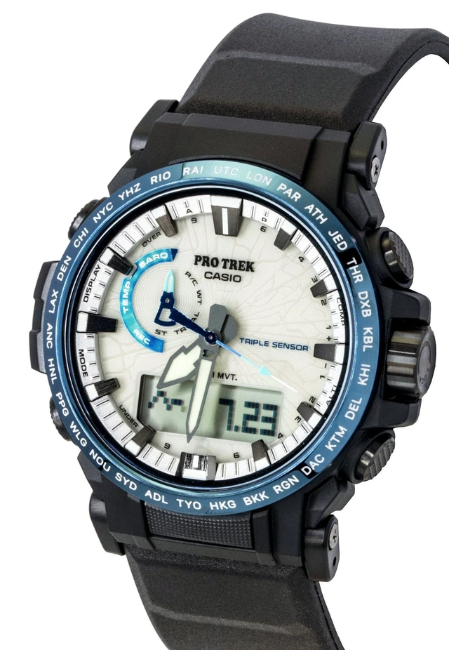 Alt view image 4 of 5 - Casio Pro Trek Dragon Eye Analog Digital Radio Control White Dial Solar PRW-61D-2 100M Men's Watch