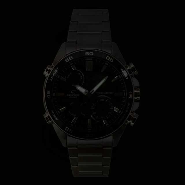 Alt view image 2 of 5 - Casio Edifice Analog Digital Stainless Steel Black Dial Quartz ERA-130D-1A 100M Men's Watch