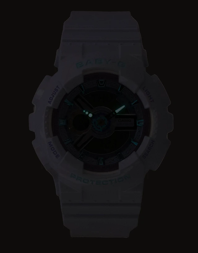 Alt view image 2 of 5 - Casio Baby-G Analog Digital Resin Strap White Dial Quartz BA-110MC-7A 100M Women's Watch