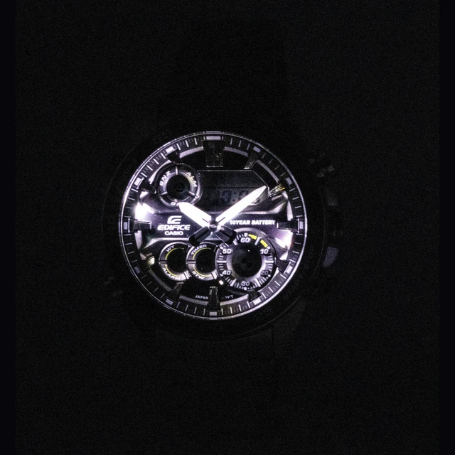 Alt view image 3 of 5 - Casio Edifice Analog Digital Stainless Steel Green Dial Quartz ERA-130D-3A 100M Men's Watch