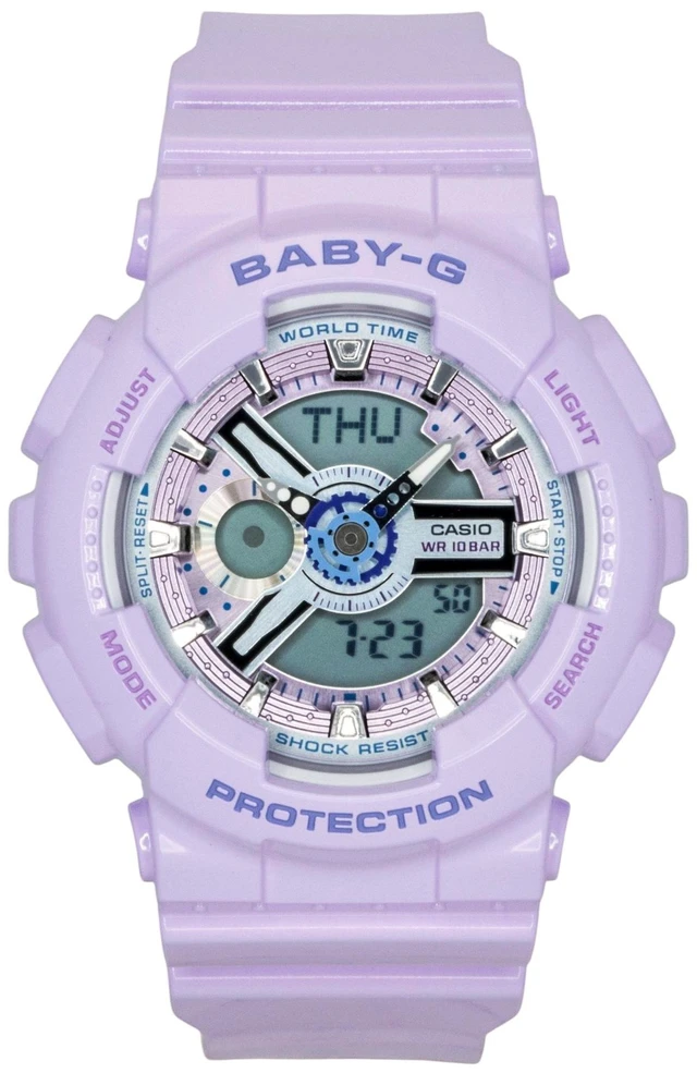 Main image of Casio Baby-G Analog Digital Resin Strap Purple Dial Quartz BA-110MC-6A 100M Women's Watch