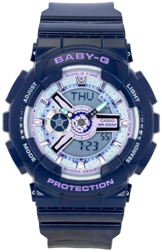 Main image of Casio Baby-G Analog Digital Resin Strap Blue Dial Quartz BA-110MC-2A 100M Women's Watch