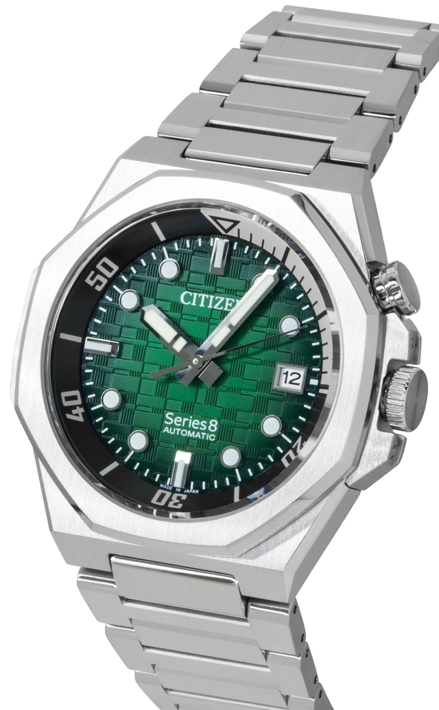 Alt view image 3 of 4 - Citizen Series 8 Stainless Steel Green Dial Automatic Diver's NB6060-58X 200M Men's Watch