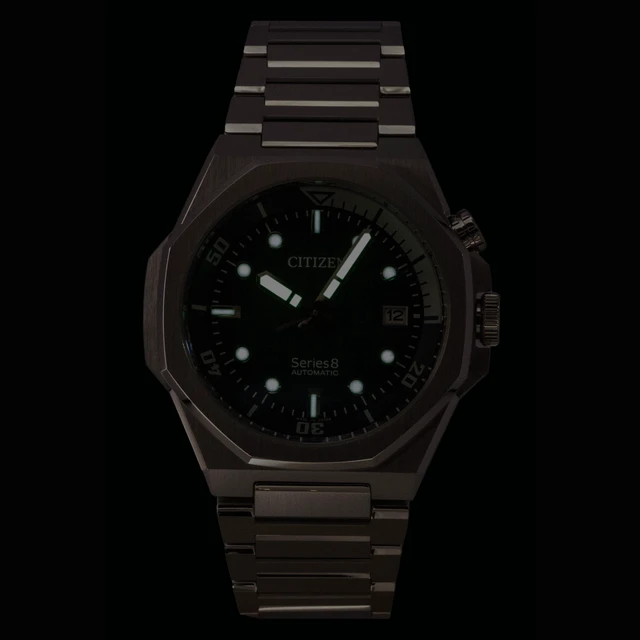 Alt view image 2 of 4 - Citizen Series 8 Stainless Steel Green Dial Automatic Diver's NB6060-58X 200M Men's Watch