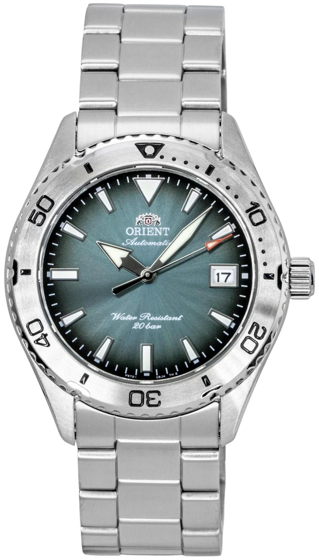 Alt view image 5 of 7 - Orient Mako Sport Stainless Steel Green Dial Automatic Diver's RA-AC0Q13E 200M Men's Watch