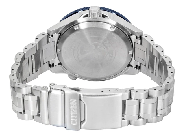 Alt view image 4 of 4 - Citizen GMT Analog Stainless Steel Navy Blue Dial Automatic NB6044-54L 200M Men's Watch