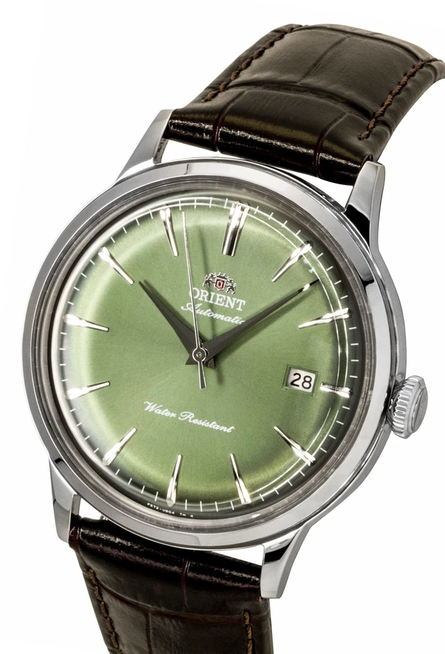 Alt view image 5 of 6 - Orient Classic Bambino Leather Strap Green Dial Automatic RA-AC0029E Men's Watch