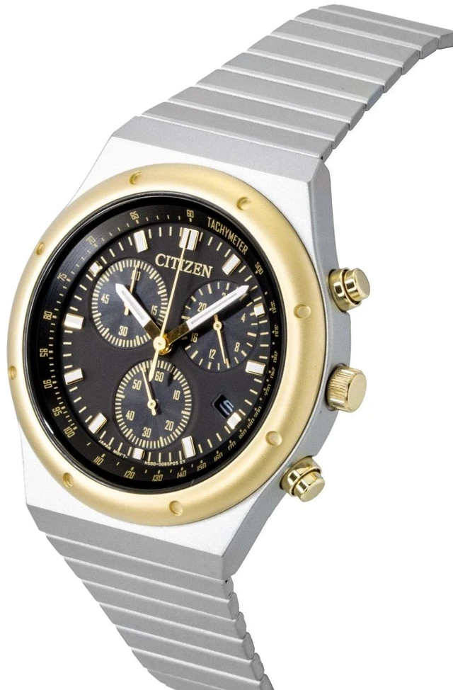 Alt view image 3 of 4 - Citizen Eco-Drive Chronograph Stainless Steel Black Dial AT2544-64E Men's Watch