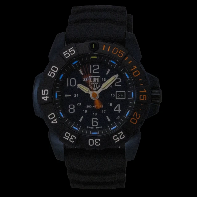 Alt view image 6 of 7 - Luminox Navy Seal Rubber Strap Blue Dial Quartz Diver's XS.3253.CB.NSF.2 200M Men's Watch