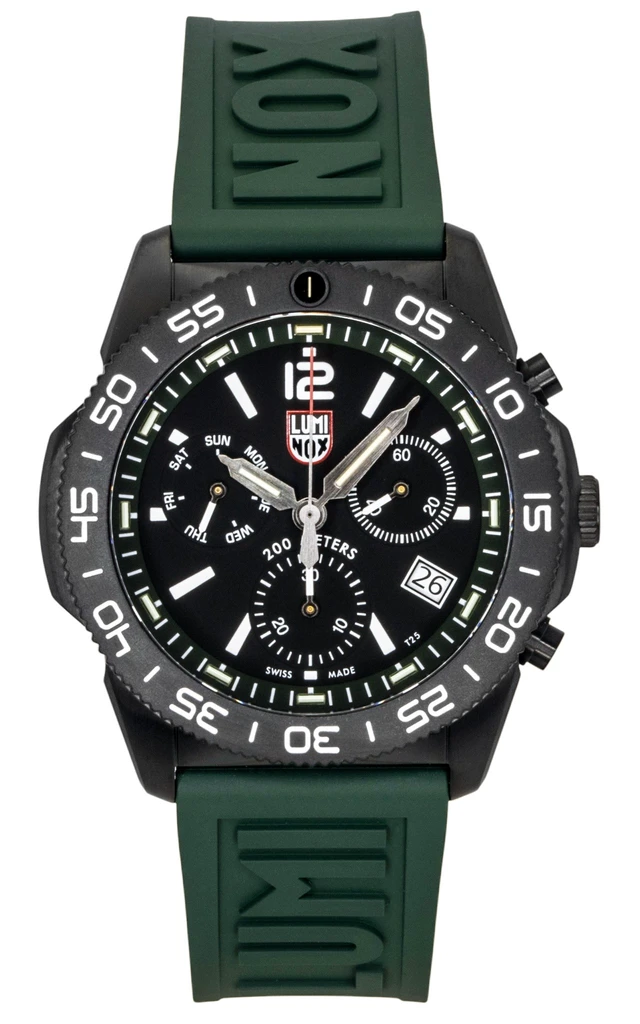 Alt view image 5 of 7 - Luminox Pacific Diver Chronograph Rubber Strap Black Dial Quartz Diver's XS.3147 200M Men's Watch