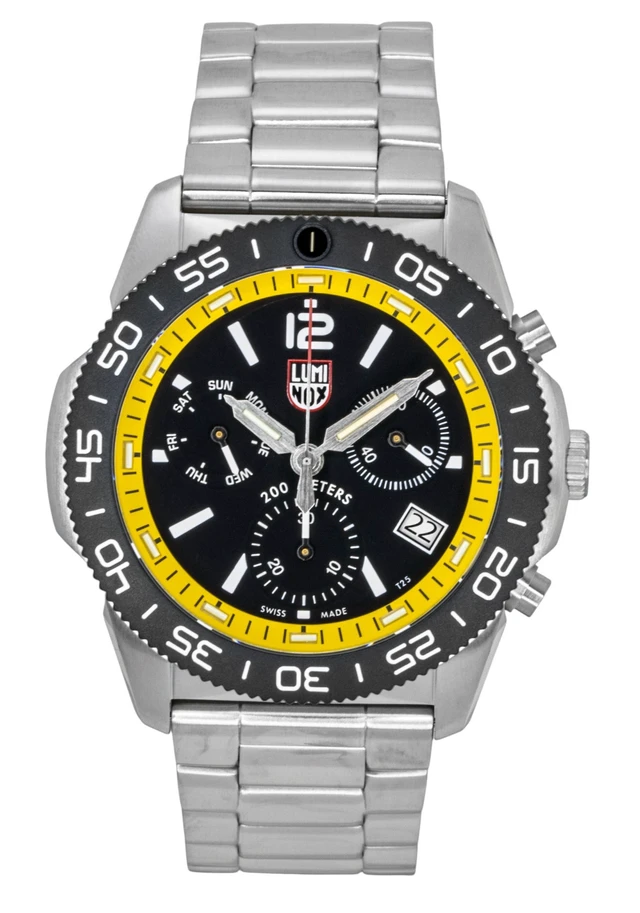 Alt view image 5 of 7 - Luminox Pacific Diver Chronograph Stainless Steel Black Dial Quartz Diver's XS.3145.M 200M Men's Watch