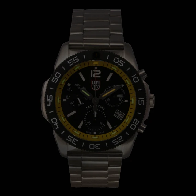 Alt view image 6 of 7 - Luminox Pacific Diver Chronograph Stainless Steel Black Dial Quartz Diver's XS.3145.M 200M Men's Watch