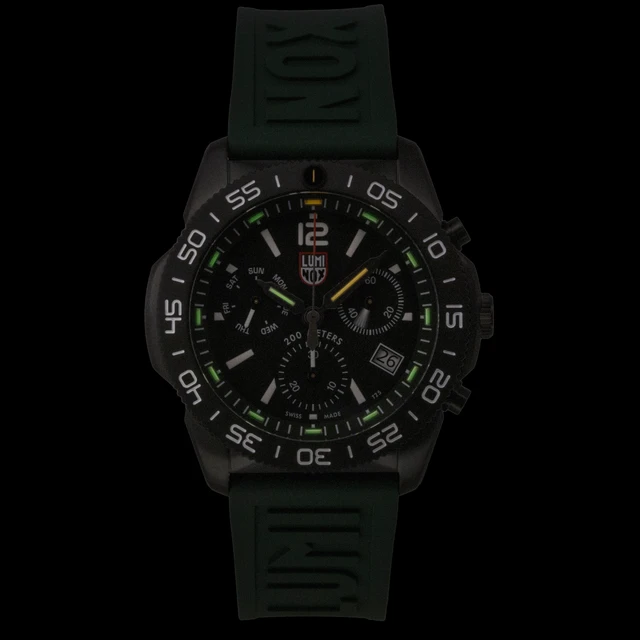 Alt view image 6 of 7 - Luminox Pacific Diver Chronograph Rubber Strap Black Dial Quartz Diver's XS.3147 200M Men's Watch