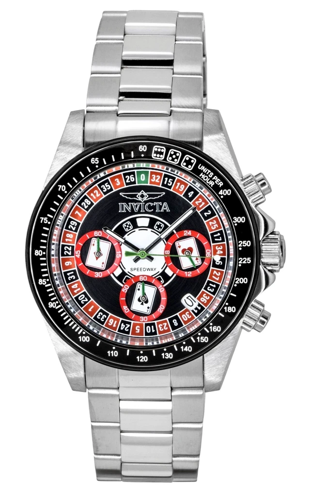 Alt view image 5 of 7 - Invicta Speedway Roulette Casino Chronograph GMT Stainless Steel Black Dial Quartz 44643 200M Men's Watch