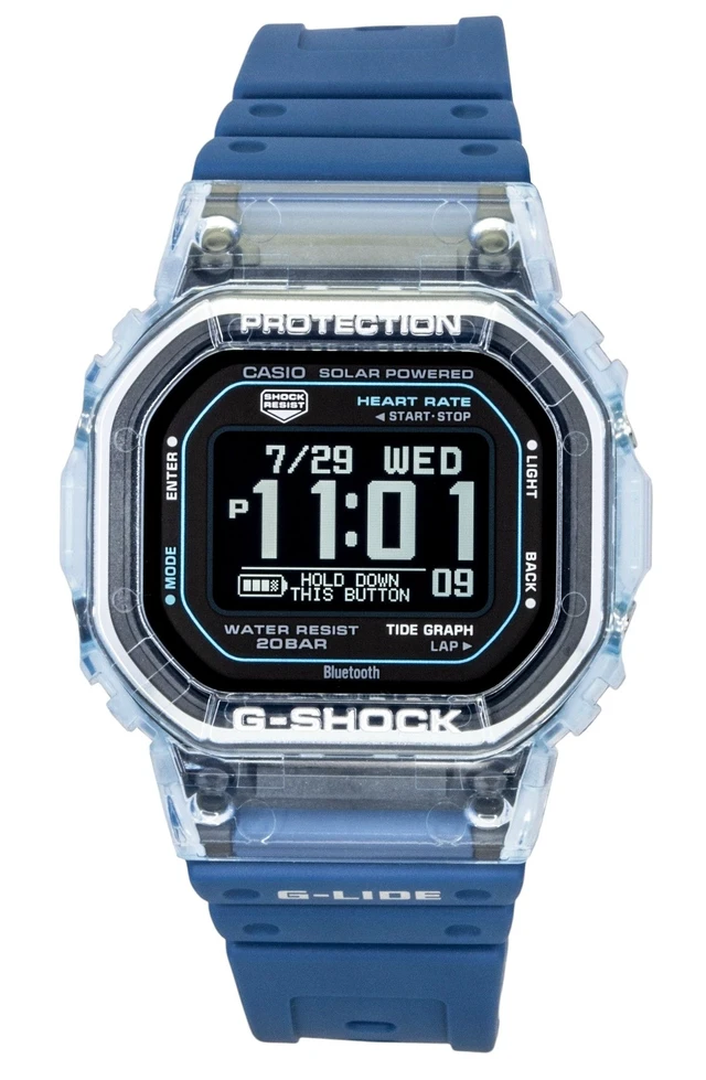 Alt view image 6 of 7 - Casio G-Shock G-Lide Smartphone Link Digital Bio-Based Resin Strap Solar GBX-H5600-2 200M Men's Watch