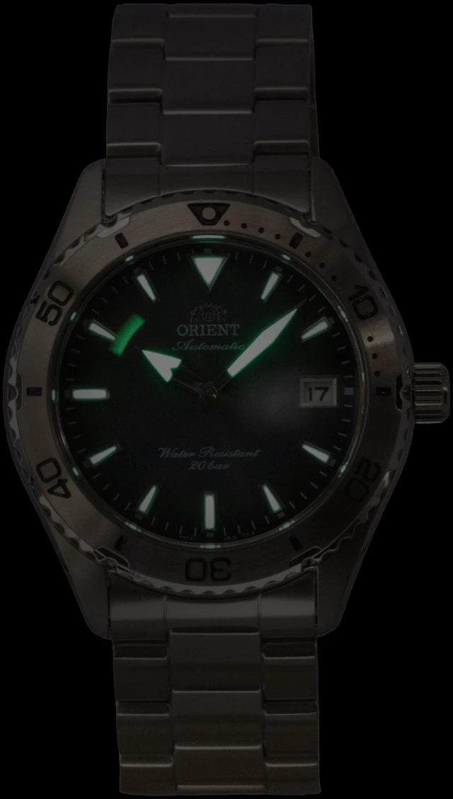 Alt view image 6 of 7 - Orient Mako Sport Stainless Steel Green Dial Automatic Diver's RA-AC0Q13E 200M Men's Watch