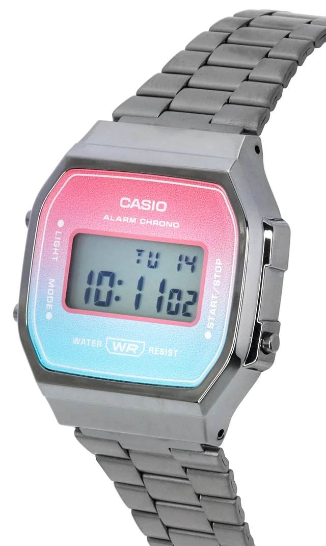 Alt view image 3 of 4 - Casio Vintage Digital Stainless Steel Bracelet Quartz A168WERB-2A A168WERB-2 Unisex Watch