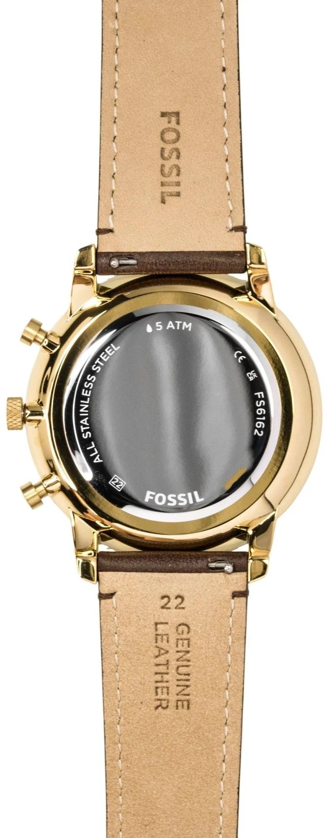 Alt view image 4 of 4 - Fossil Neutra Chronograph Brown Leather Strap Blue Dial Quartz FS6162 Men's Watch