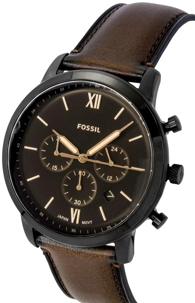 Alt view image 3 of 4 - Fossil Neutra Chronograph Brown Leather Strap Brown Dial Quartz FS6163 Men's Watch