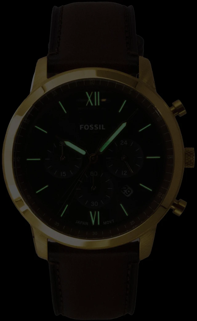 Alt view image 2 of 4 - Fossil Neutra Chronograph Brown Leather Strap Blue Dial Quartz FS6162 Men's Watch
