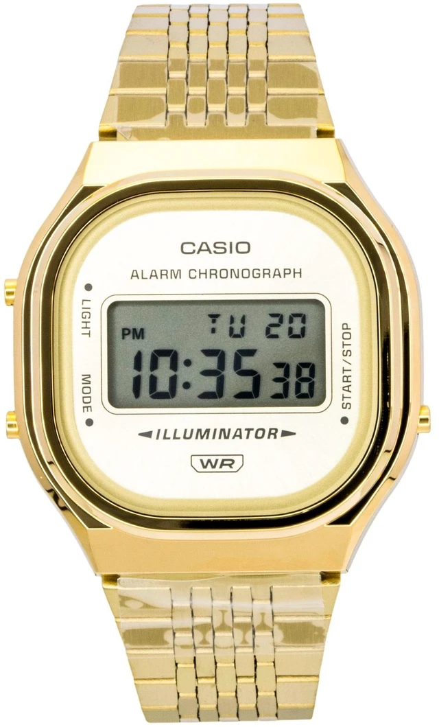 Main image of Casio Digital Gold Tone Stainless Steel Quartz A140WEG-9A Unisex Watch