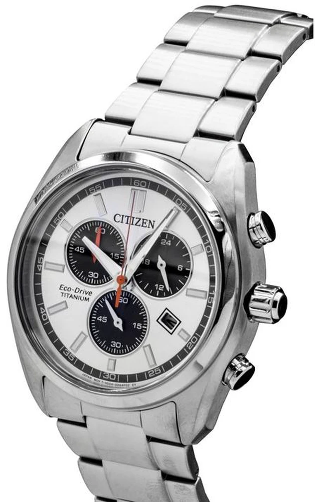 Alt view image 2 of 3 - Citizen Super Titanium Chronograph Silver Dial Eco-Drive AT2590-59A Men's Watch