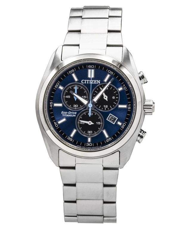 Main image of Citizen Super Titanium Chronograph Blue Dial Eco-Drive AT2590-59L Men's Watch