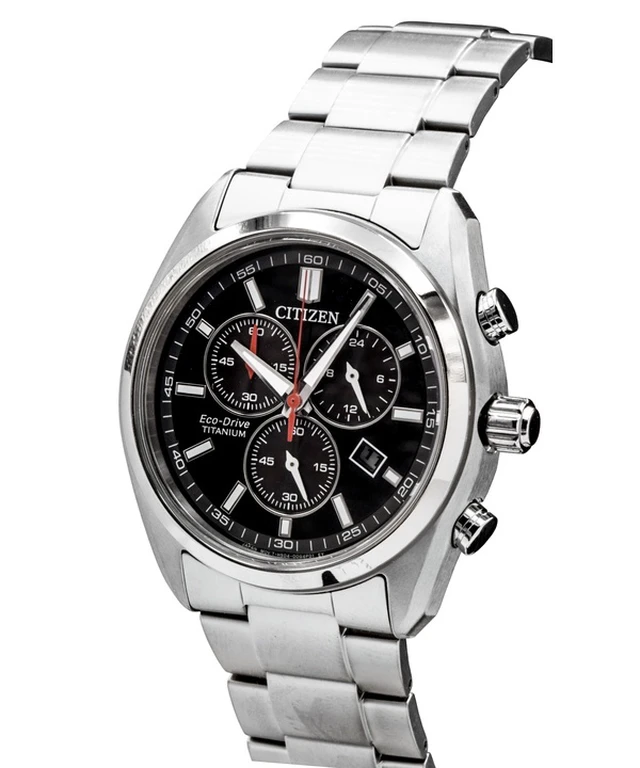Alt view image 2 of 3 - Citizen Super Titanium Chronograph Black Dial Eco-Drive AT2590-59E Men's Watch