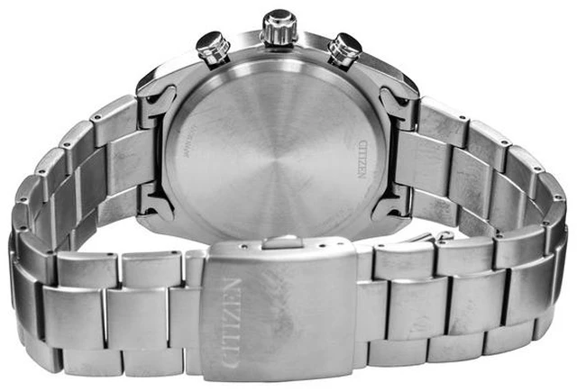 Alt view image 3 of 3 - Citizen Super Titanium Chronograph Blue Dial Eco-Drive AT2590-59L Men's Watch