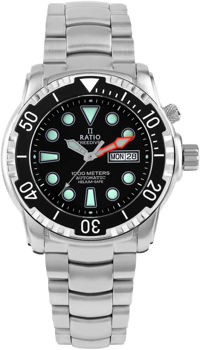 Main image of Ratio FreeDiver Helium-Safe 1000M Black Dial Sapphire Crystal Automatic 1068HA96-34VA-BLK Men's Watch