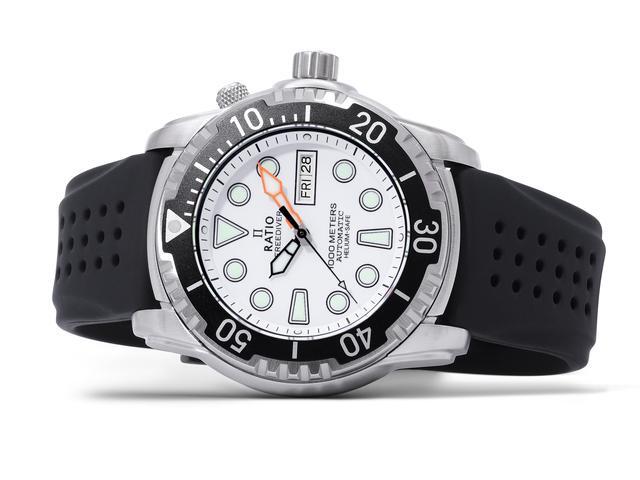 RATIO FreeDiver Helium-Safe Duikhorloge 1000M - Automatisch Saffier Duikhorloge