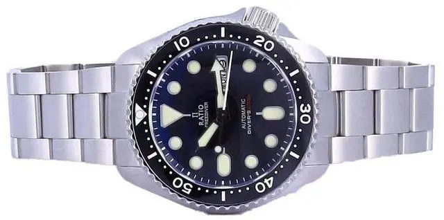Alt view image 4 of 7 - Ratio FreeDiver Black Dial Sapphire Crystal Stainless Steel Automatic RTA100 200M Mens Watch