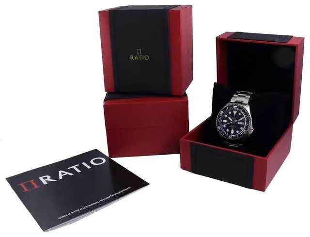 Alt view image 7 of 7 - Ratio FreeDiver Black Dial Sapphire Crystal Stainless Steel Automatic RTA100 200M Mens Watch