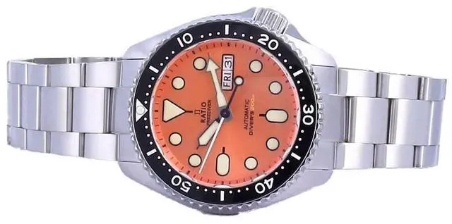 Alt view image 4 of 7 - Ratio FreeDiver Orange Dial Sapphire Crystal Stainless Steel Automatic RTA114 200M Mens Watch