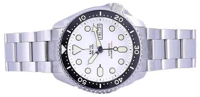 Alt view image 4 of 7 - Ratio FreeDiver White Dial Sapphire Crystal Stainless Steel Automatic RTA109 200M Mens Watch