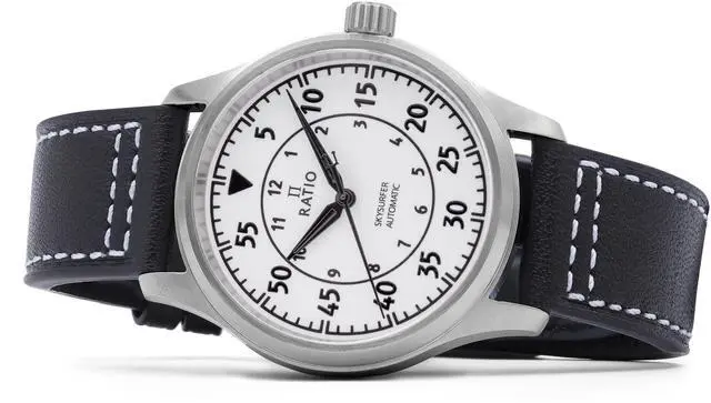 Alt view image 3 of 6 - Ratio Skysurfer Pilot Full Luminous Dial Leather Automatic RTS324 200M Men's Watch
