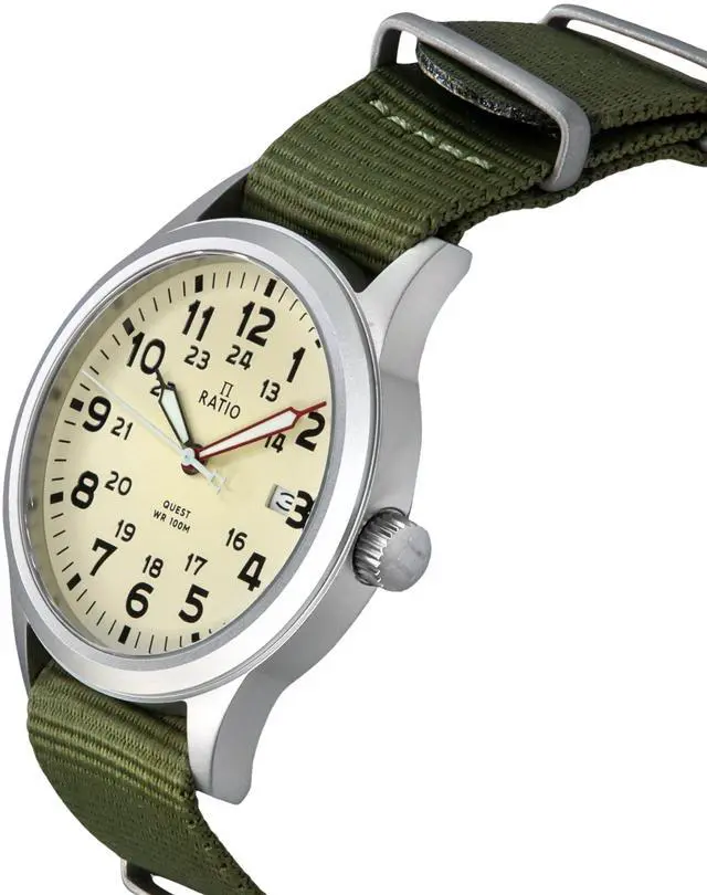 Alt view image 6 of 7 - Ratio Quest Men's Field Watch Sapphire Nylon Strap Quartz RTQ011 100M Lewis And Clark Edition