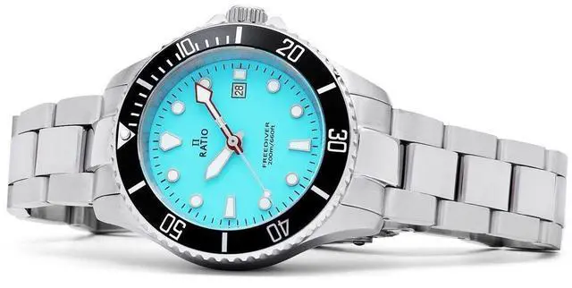 Alt view image 4 of 7 - Ratio FreeDiver Sapphire Crystal Stainless Steel Ice Blue Dial Quartz RTFL807 200M Ladies Womens Watch