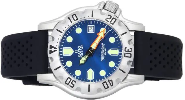 Alt view image 5 of 6 - Ratio FreeDiver Professional Sapphire Crystal Blue Sunray Dial Automatic 21 Jewels RTF013 500M Men's Watch