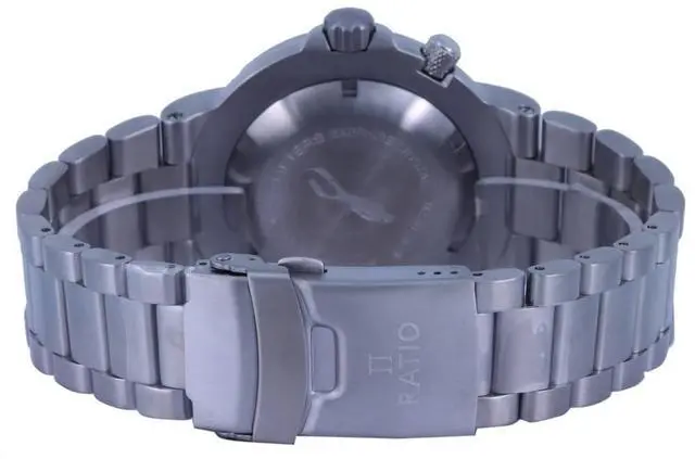 Alt view image 6 of 7 - RATIO FreeDiver Blue Dial Stainless Steel Quartz 1000 Meters Helium-Safe 1050HA93-12V-BLU Mens Watch