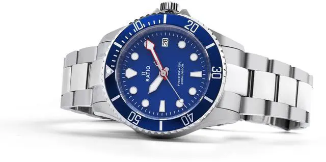 Alt view image 3 of 4 - RATIO FreeDiver Sapphire Crystal Stainless Steel Blue Dial Quartz RTF033 200M Mens Watch