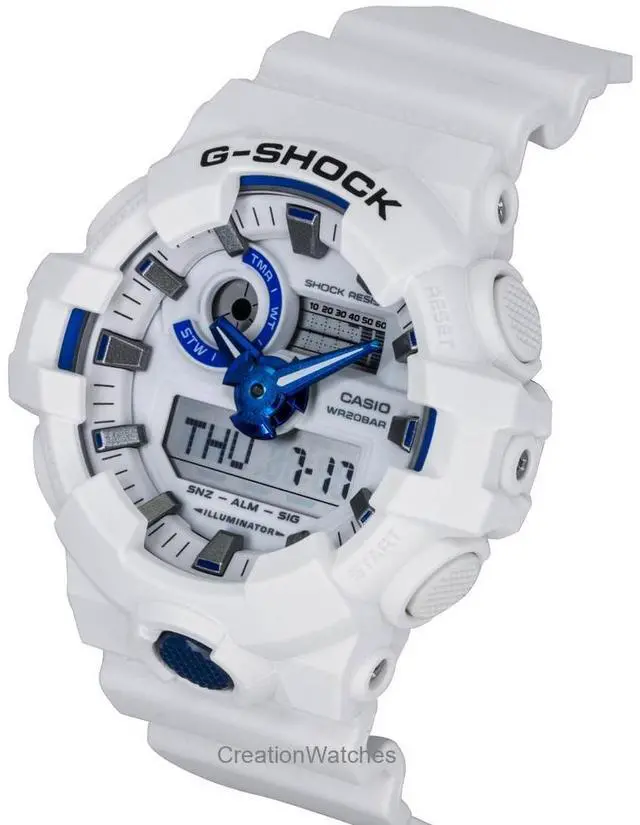 Alt view image 4 of 8 - Casio G-Shock Analog Digital White Dial Quartz Sports Men's Watch GA-700HDS-7A