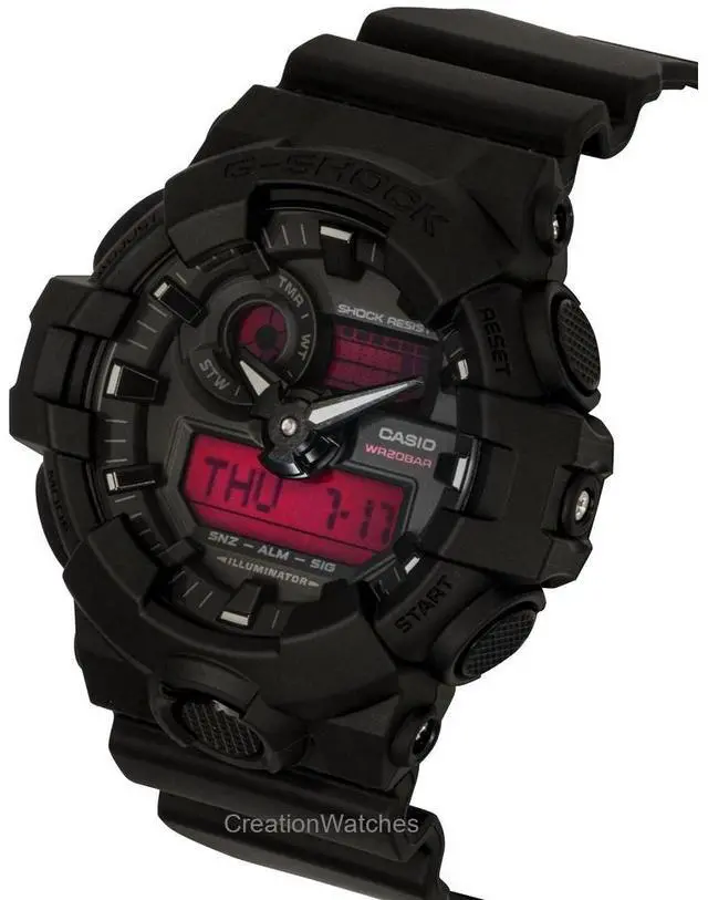 Alt view image 3 of 7 - Casio G-Shock Analog Digital Black Dial Quartz Sports Men's Watch GA-700BBR-1A