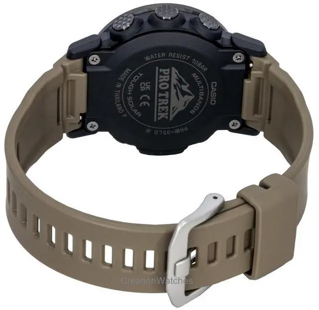 Alt view image 5 of 7 - Casio Pro Trek Digital Bio-Based Resin Solar PRW-35LD-5 100M Men's Watch