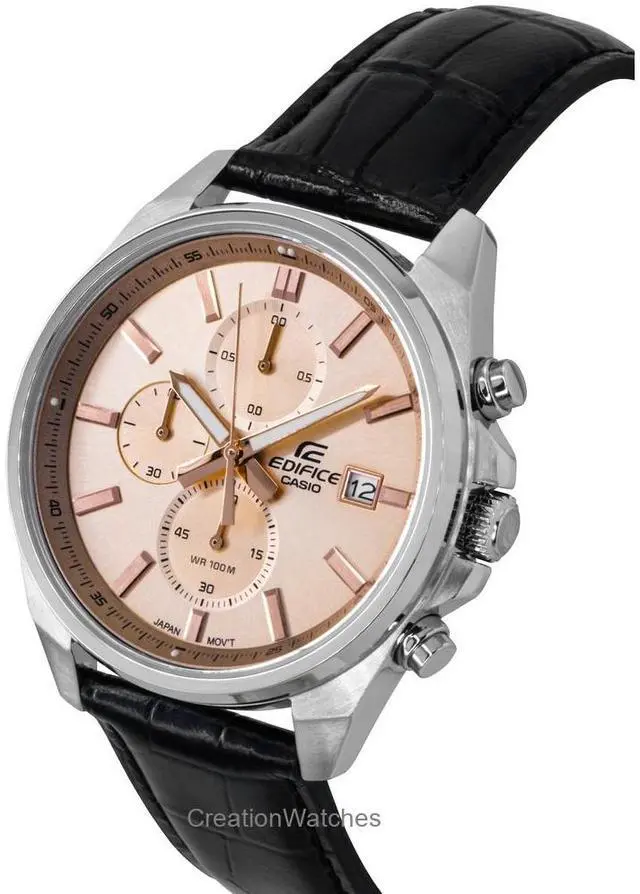 Alt view image 3 of 7 - Casio Edifice Analog Chronograph Salmon Dial Quartz Men's Watch EFV-610EL-5A
