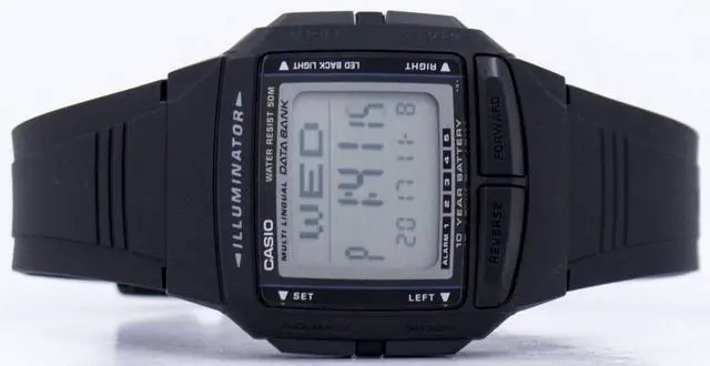 Alt view image 16 of 19 - Casio DB36-1AV Casual Men's Multi-Lingual Databank Digital Sports Watch - Black